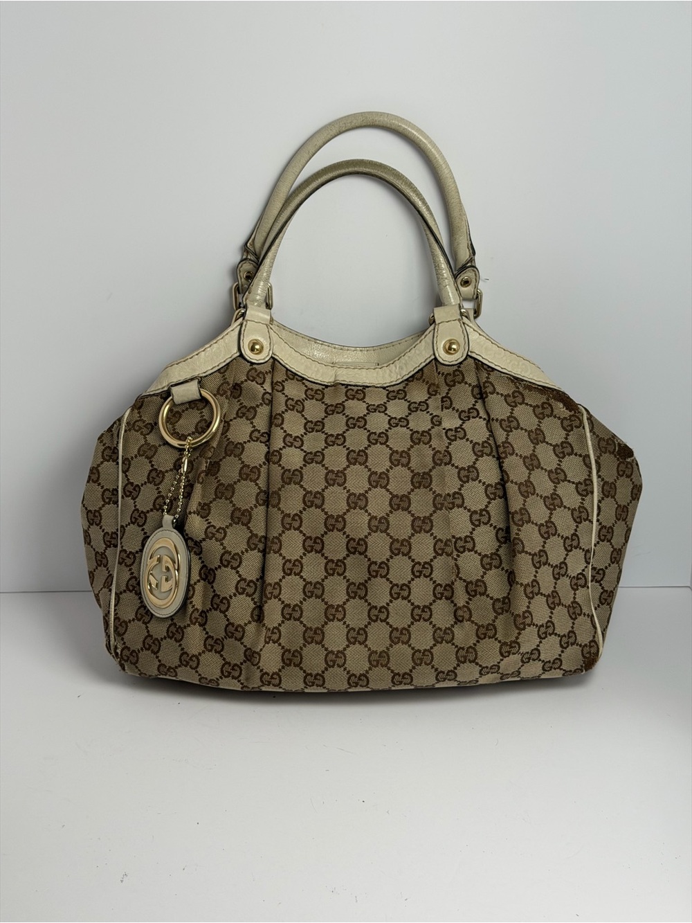 Gucci GG Sukey Monogram Canvas/Leather Tote Bag